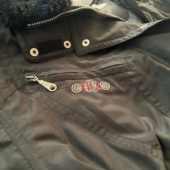 Women’s “Rare” Black Fila Ski Suit – Hooded with Faux Fur Collar, Size 8 - Picture 5 of 16